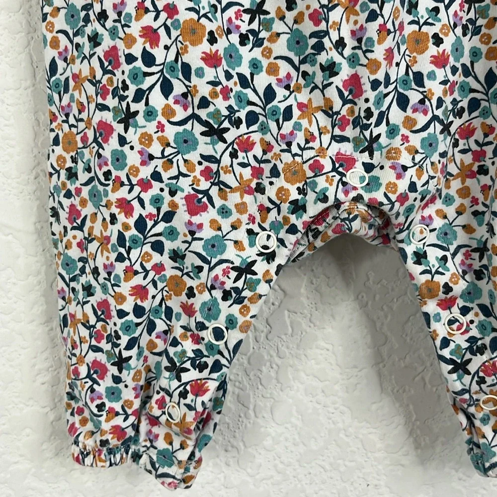Tea Collection Floral Romper One Pc Smocked Long Sleeve Playsuit